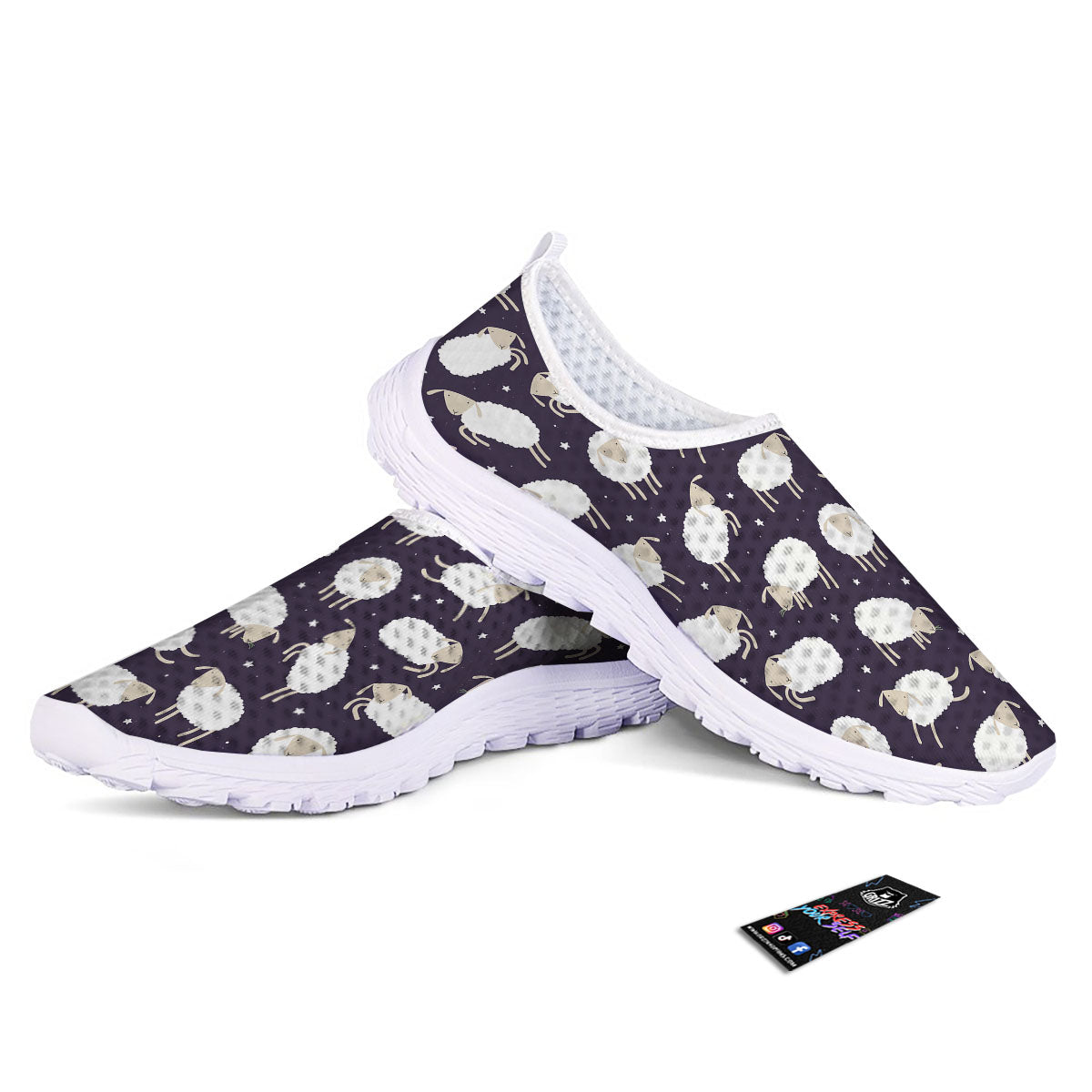 Sheep Print Pattern Nurse Shoes-grizzshop