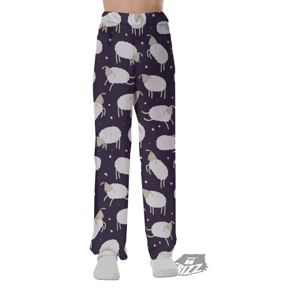 Sheep Print Pattern Pajama Pants-grizzshop