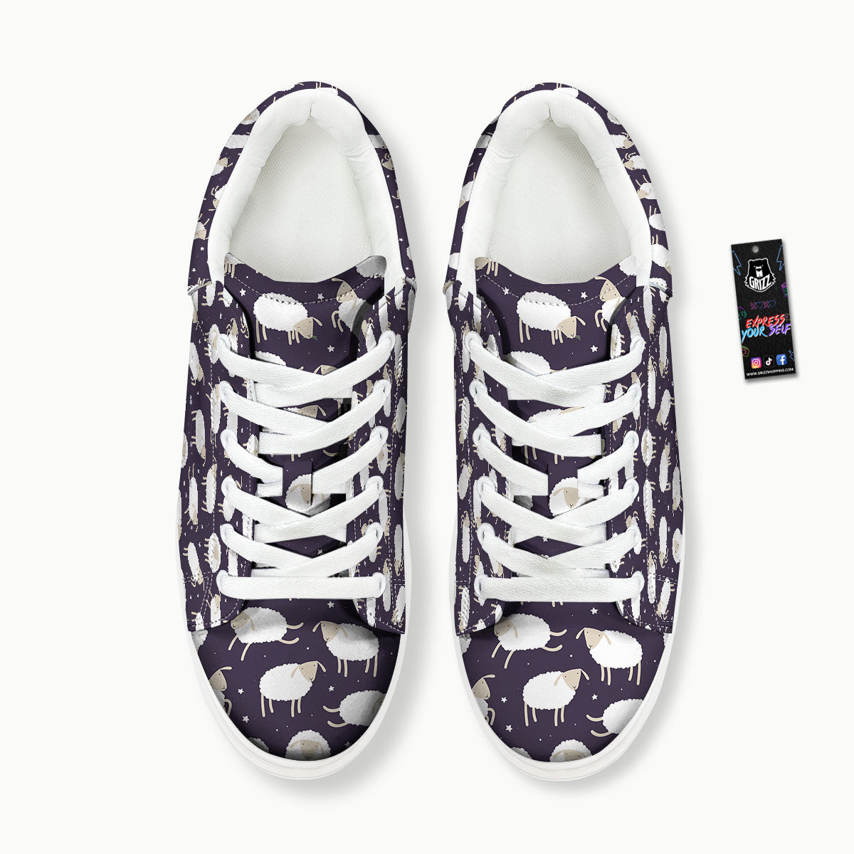 Sheep Print Pattern Platform Shoes-grizzshop