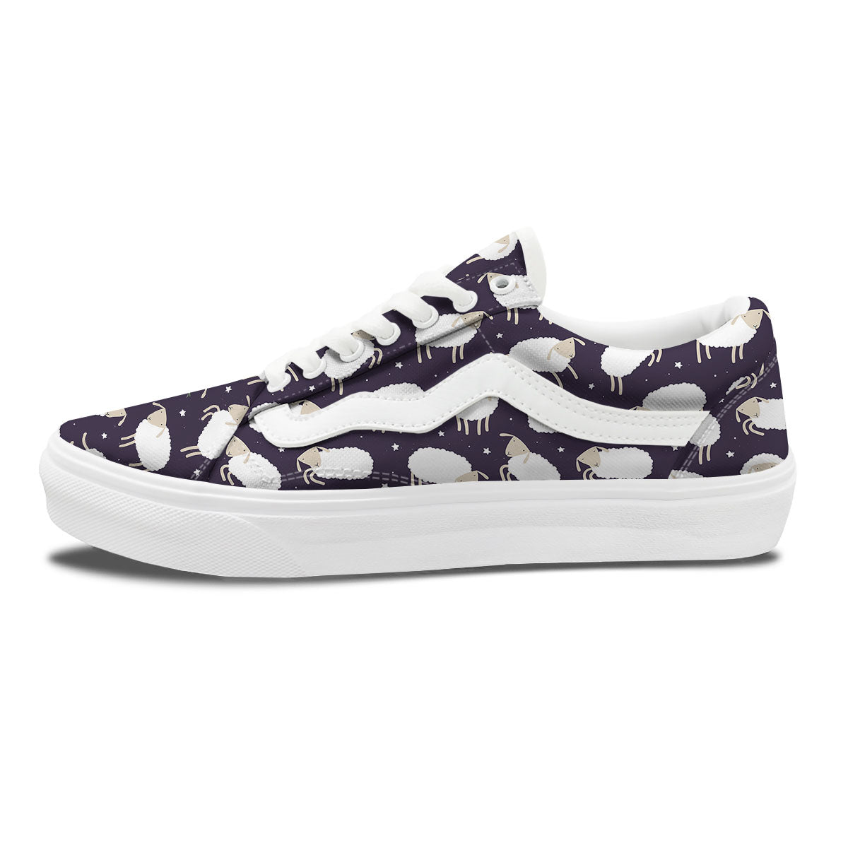 Sheep Print Pattern Skate Shoes-grizzshop