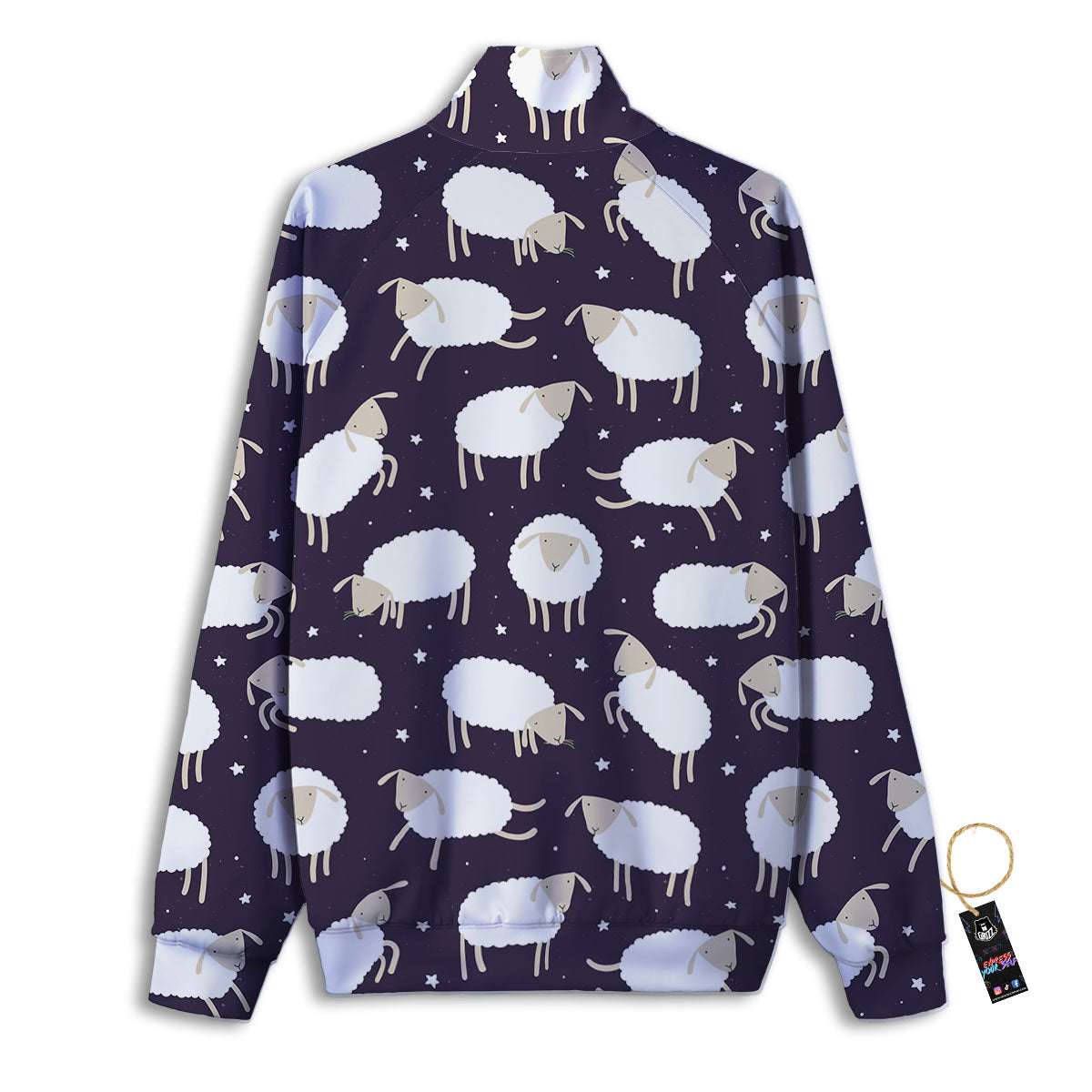 Sheep Print Pattern Track Jacket-grizzshop