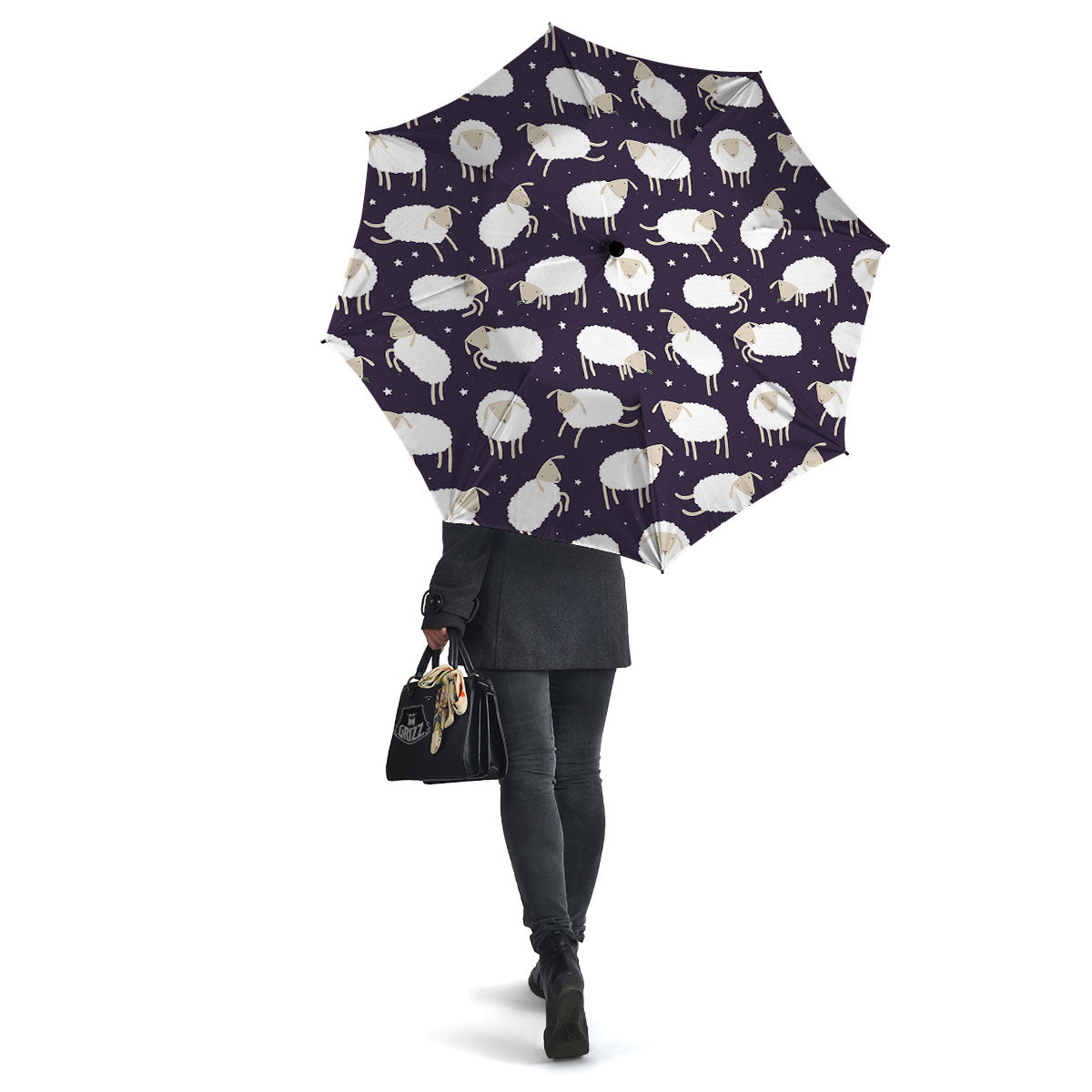 Sheep Print Pattern Umbrella-grizzshop