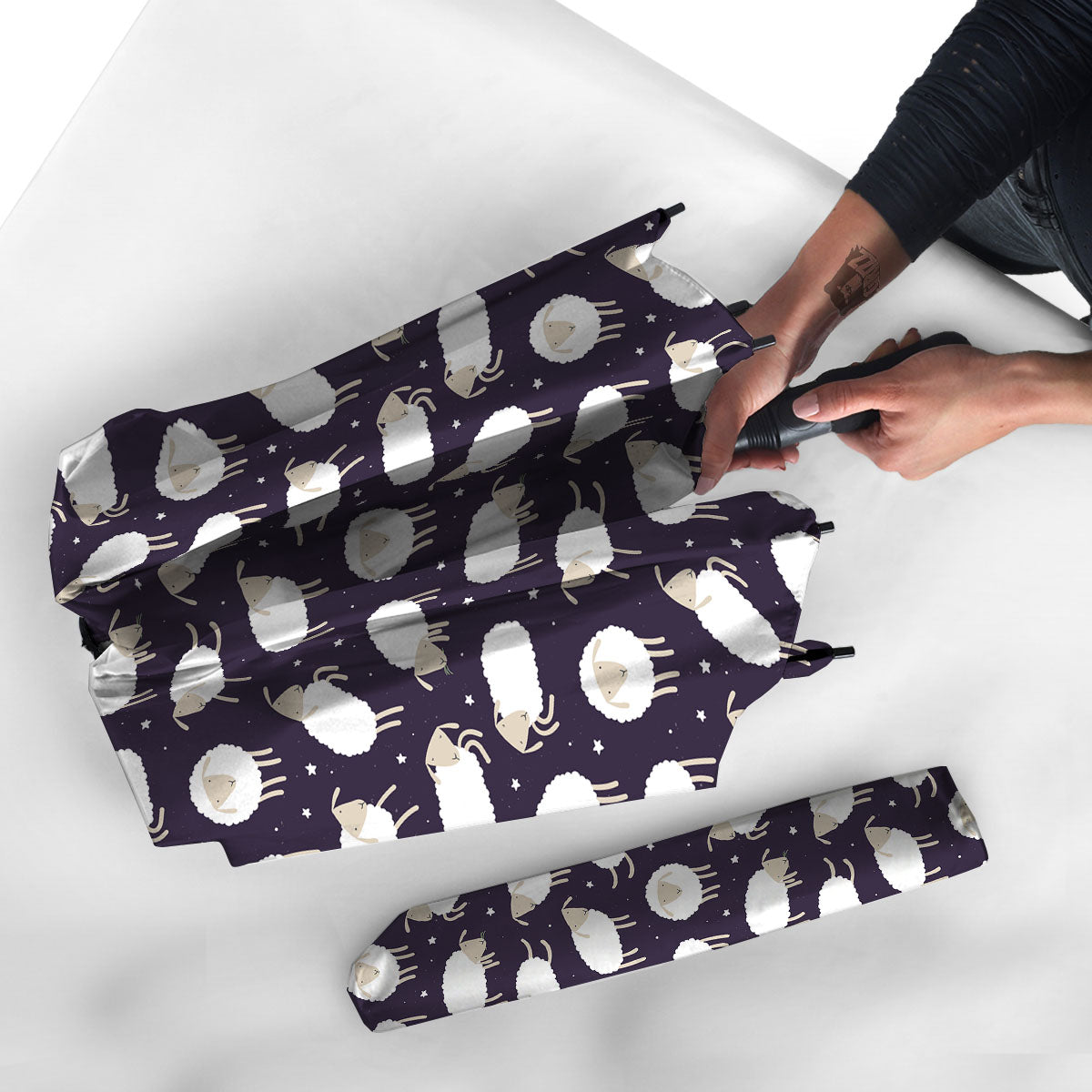 Sheep Print Pattern Umbrella-grizzshop