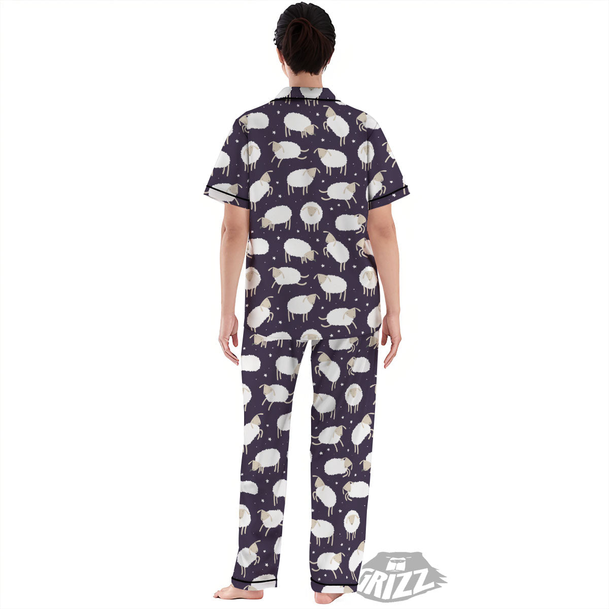 Sheep Print Pattern Women's Pajamas Set-grizzshop
