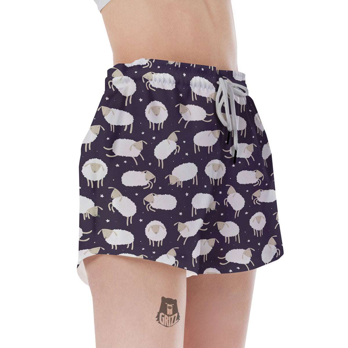 Sheep Print Pattern Women's Shorts-grizzshop