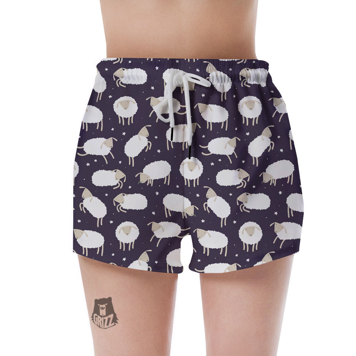 Sheep Print Pattern Women's Shorts-grizzshop
