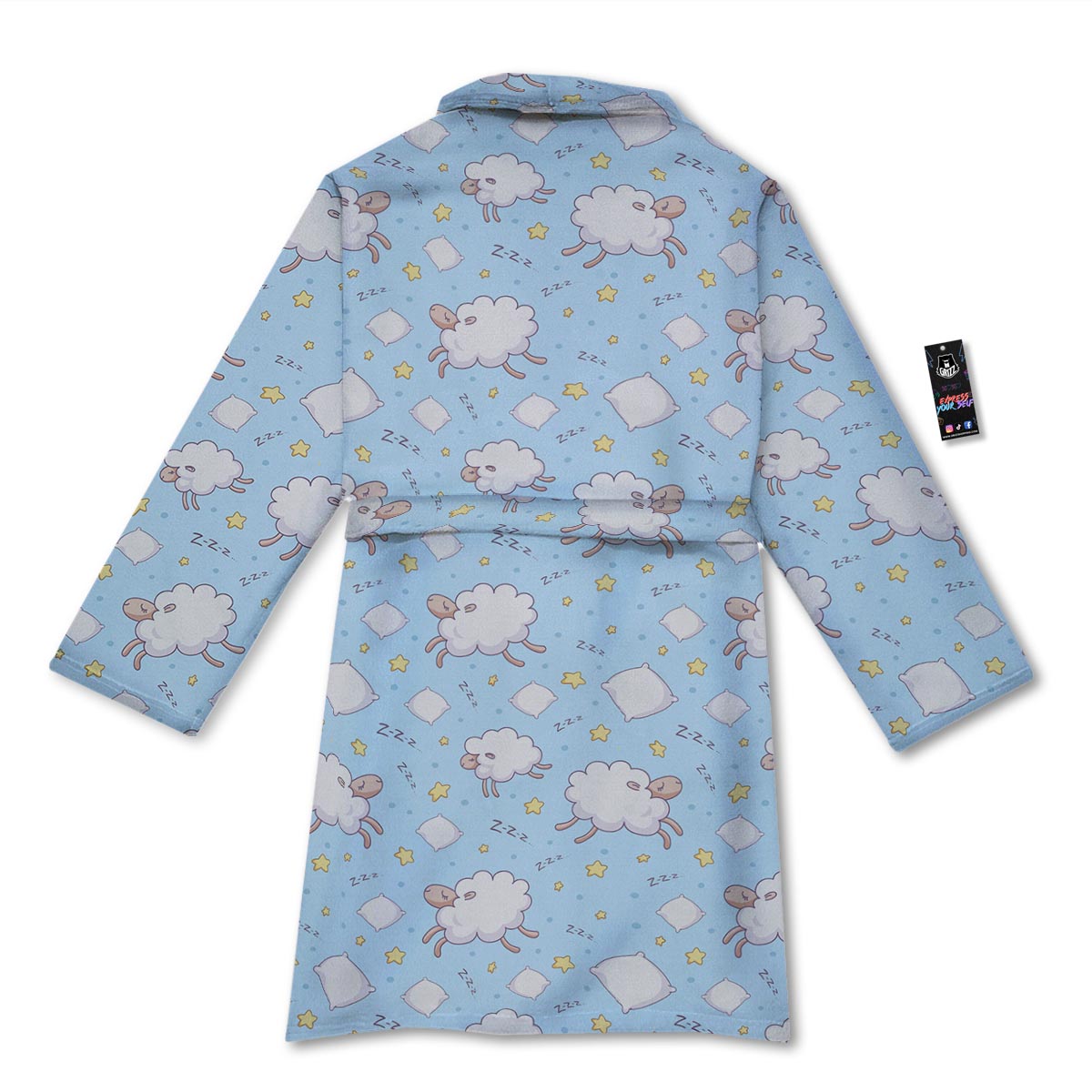 Sheep Sleeping Print Pattern Bathrobe-grizzshop