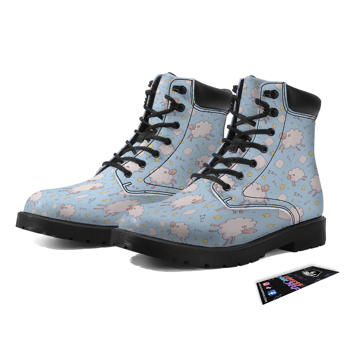 Sheep Sleeping Print Pattern Boots-grizzshop