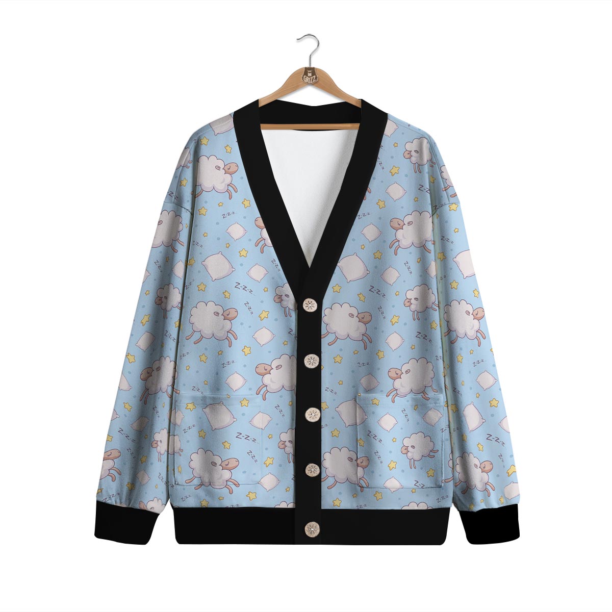 Sheep Sleeping Print Pattern Cardigan-grizzshop