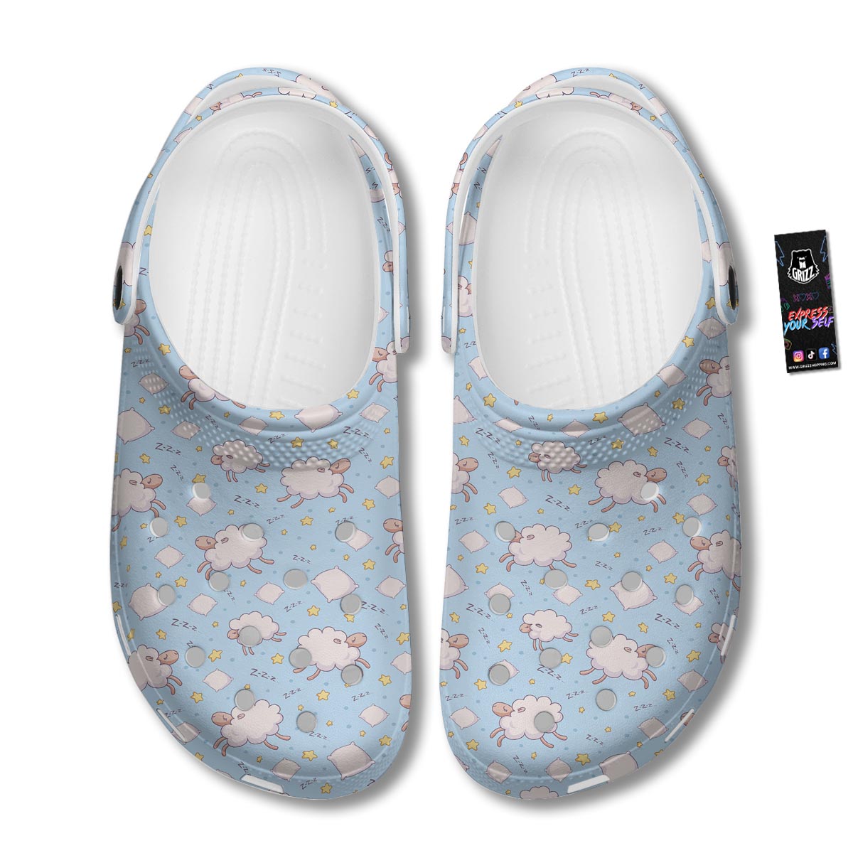 Sheep Sleeping Print Pattern Clog-grizzshop