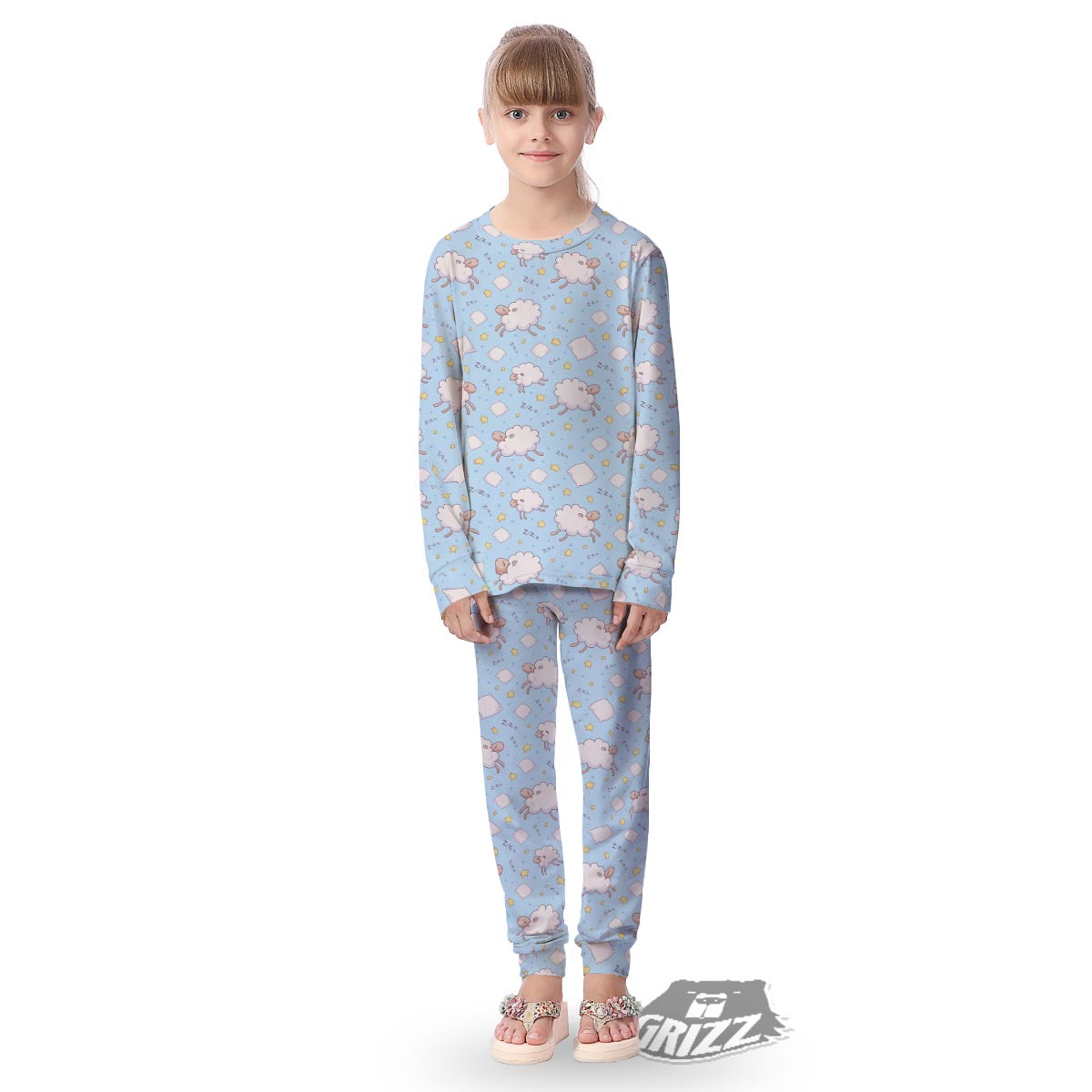 Sheep Sleeping Print Pattern Kid's Pajamas-grizzshop