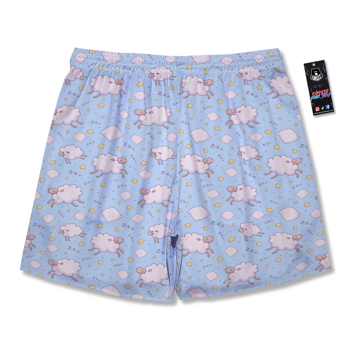 Sheep Sleeping Print Pattern Men's Running Shorts-grizzshop