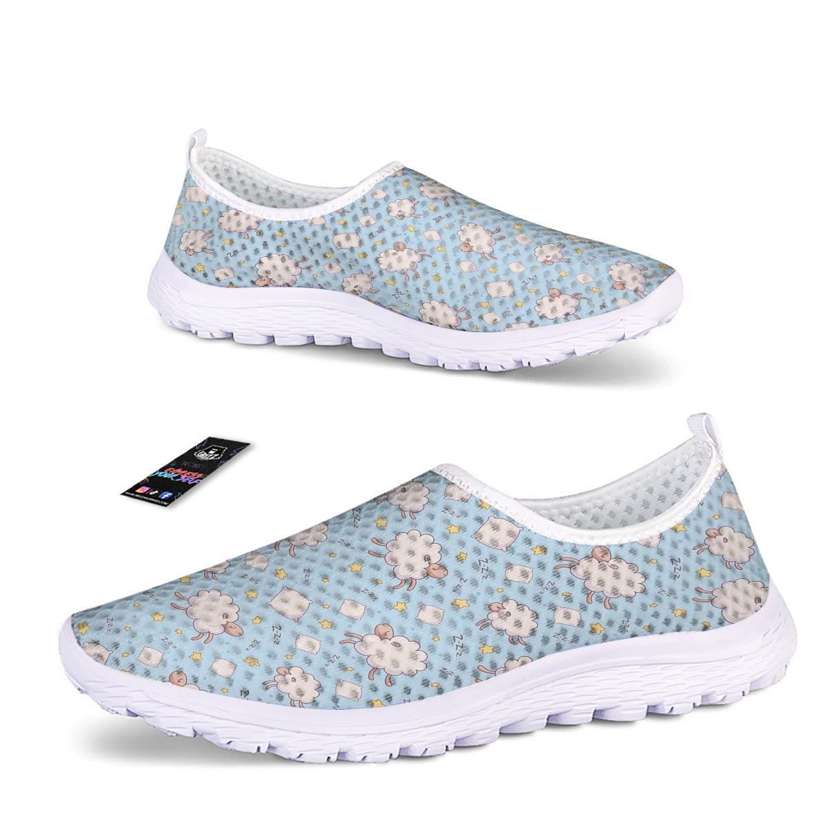 Sheep Sleeping Print Pattern Nurse Shoes-grizzshop