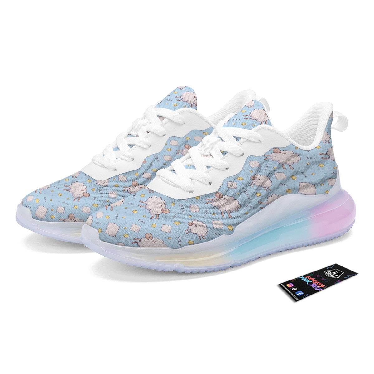 Sheep Sleeping Print Pattern Running Sneakers-grizzshop