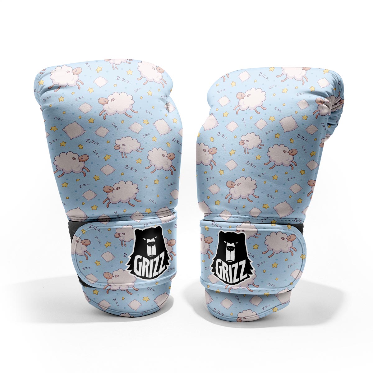 Sheep Sleeping Print Pattern Pro Boxing Glove