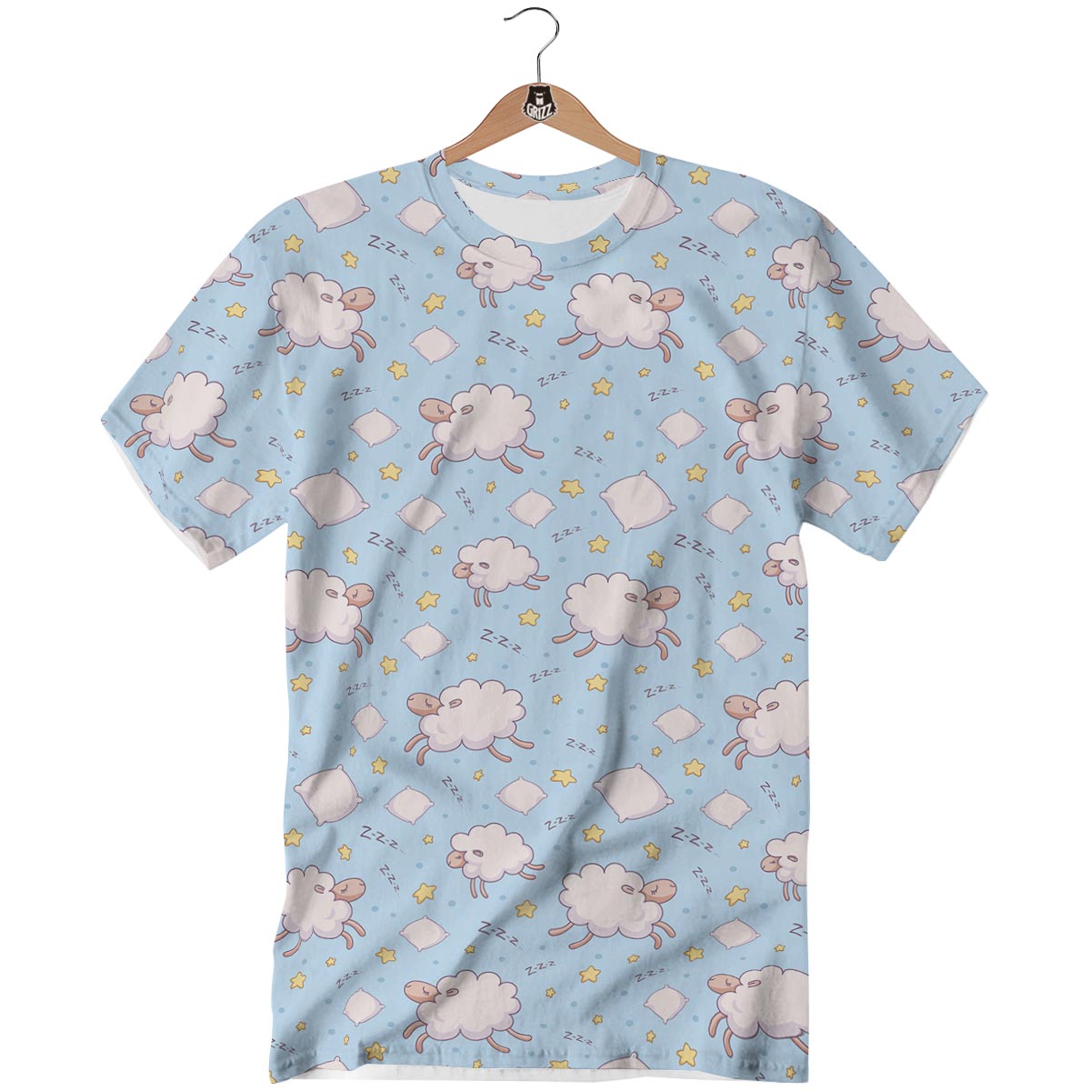 Sheep Sleeping Print Pattern T-Shirt-grizzshop
