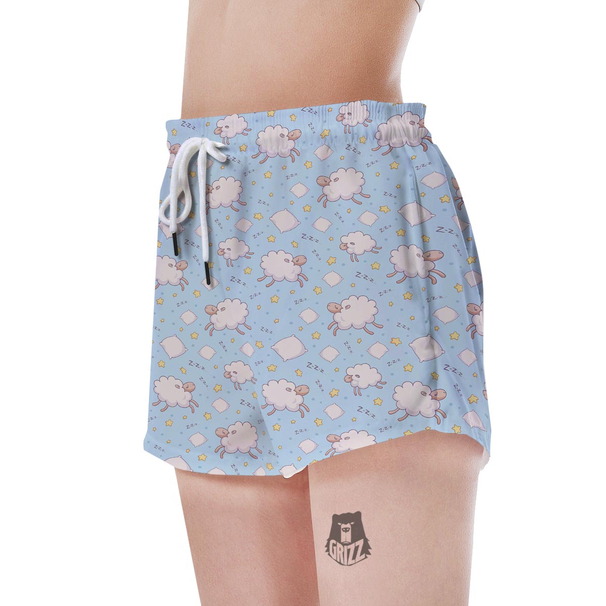 Sheep Sleeping Print Pattern Women's Shorts-grizzshop