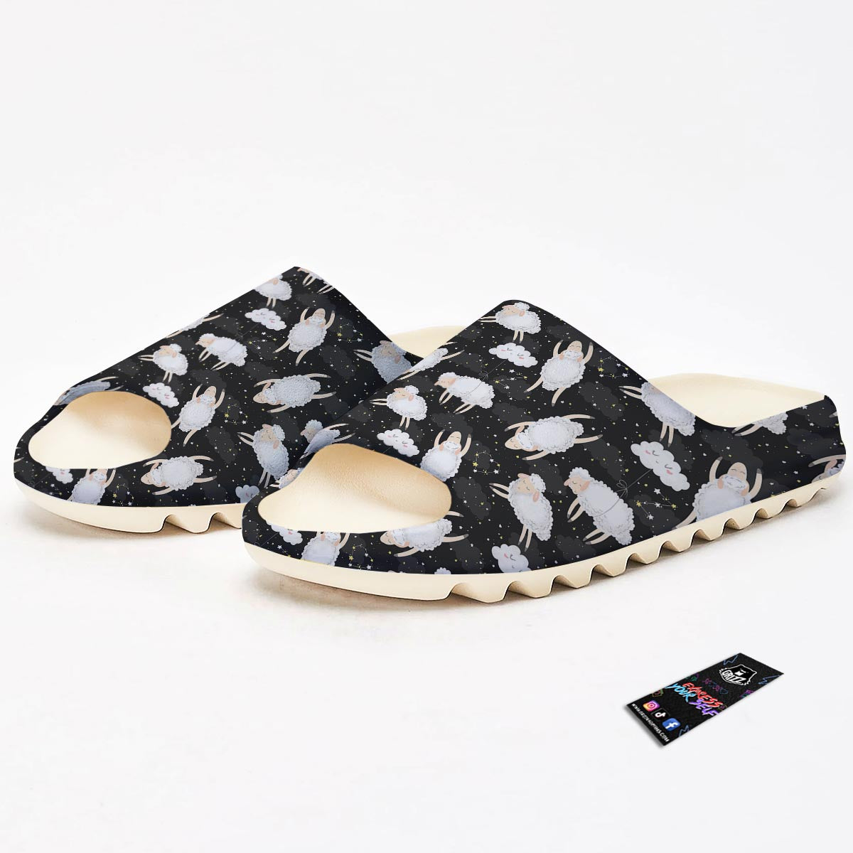Sheep And Star Print Pattern Sandals-grizzshop