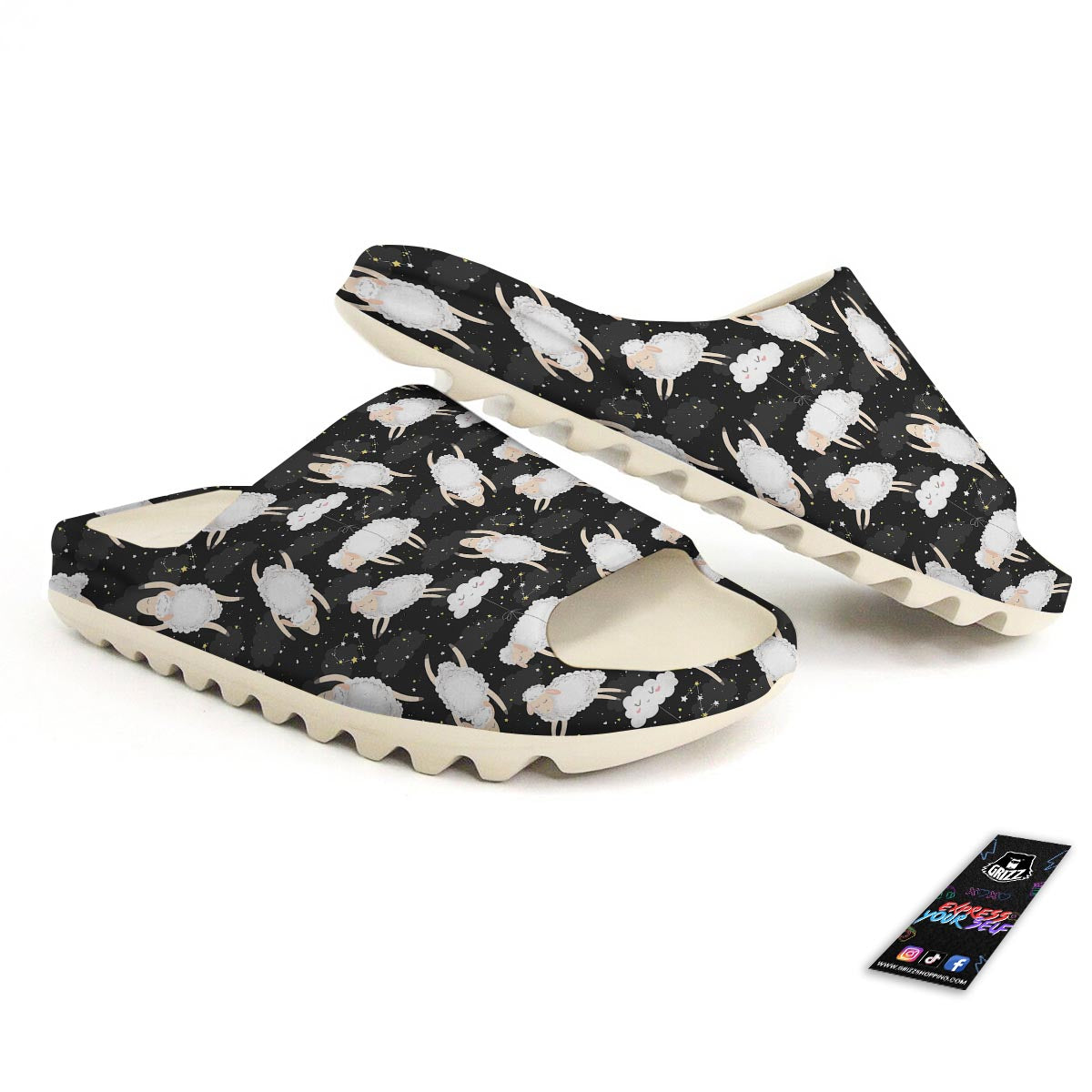 Sheep And Star Print Pattern Sandals-grizzshop
