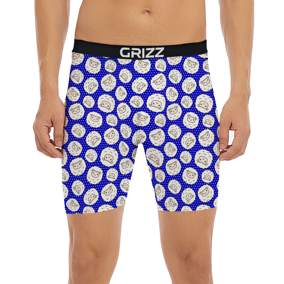 Sheep Cartoon Print Pattern Boxer Briefs