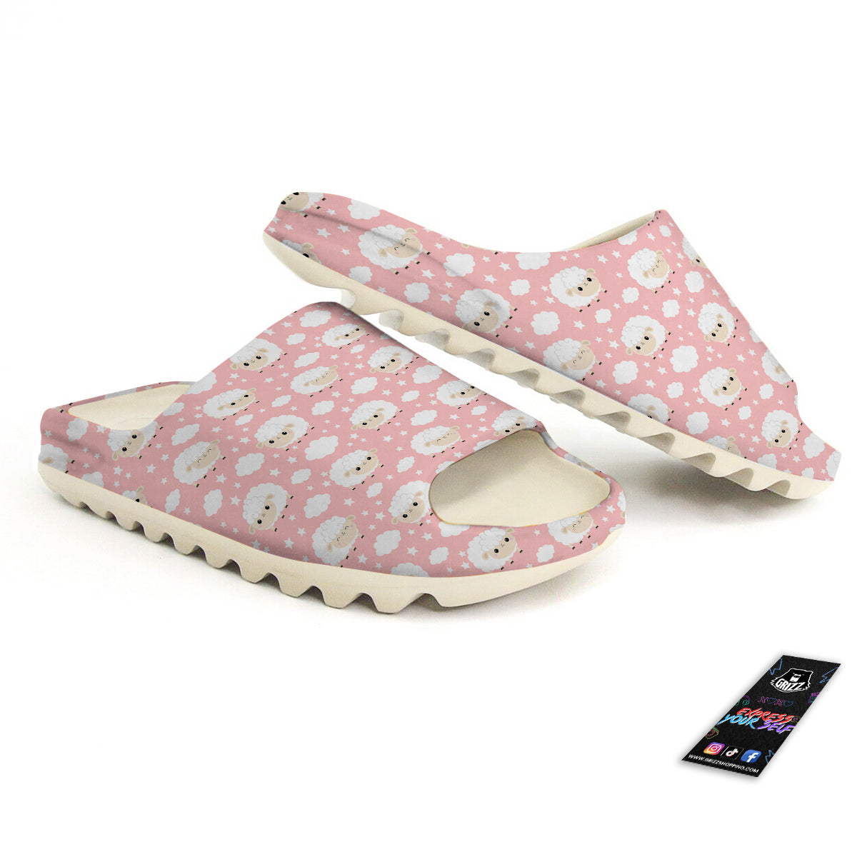 Sheep Cute Print Pattern Sandals-grizzshop