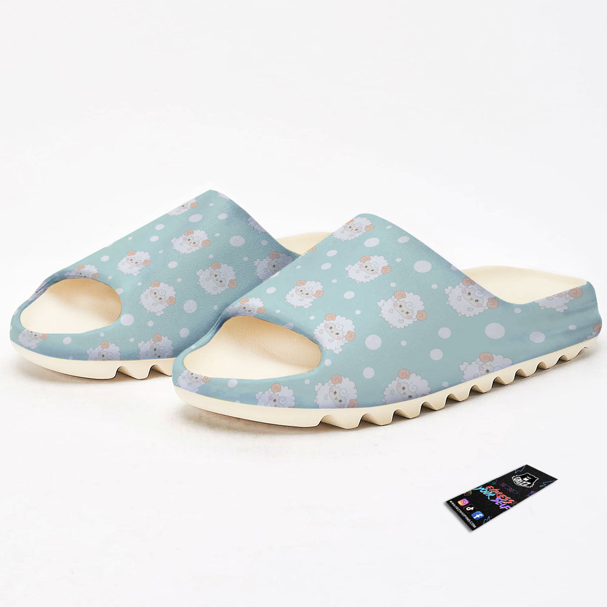 Sheep Kawaii Print Pattern Sandals-grizzshop