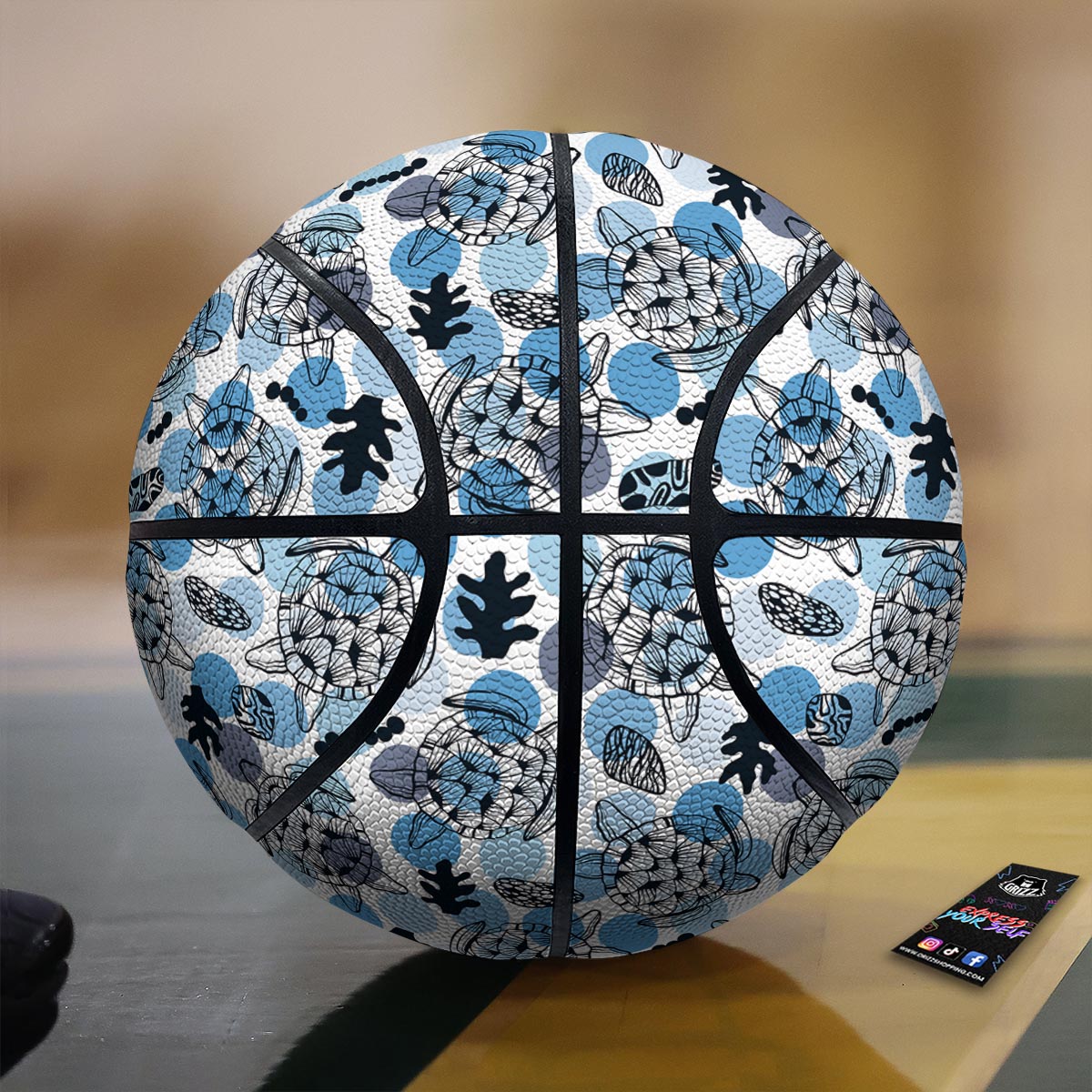 Shell Sea Turtle Print Pattern Basketball-grizzshop