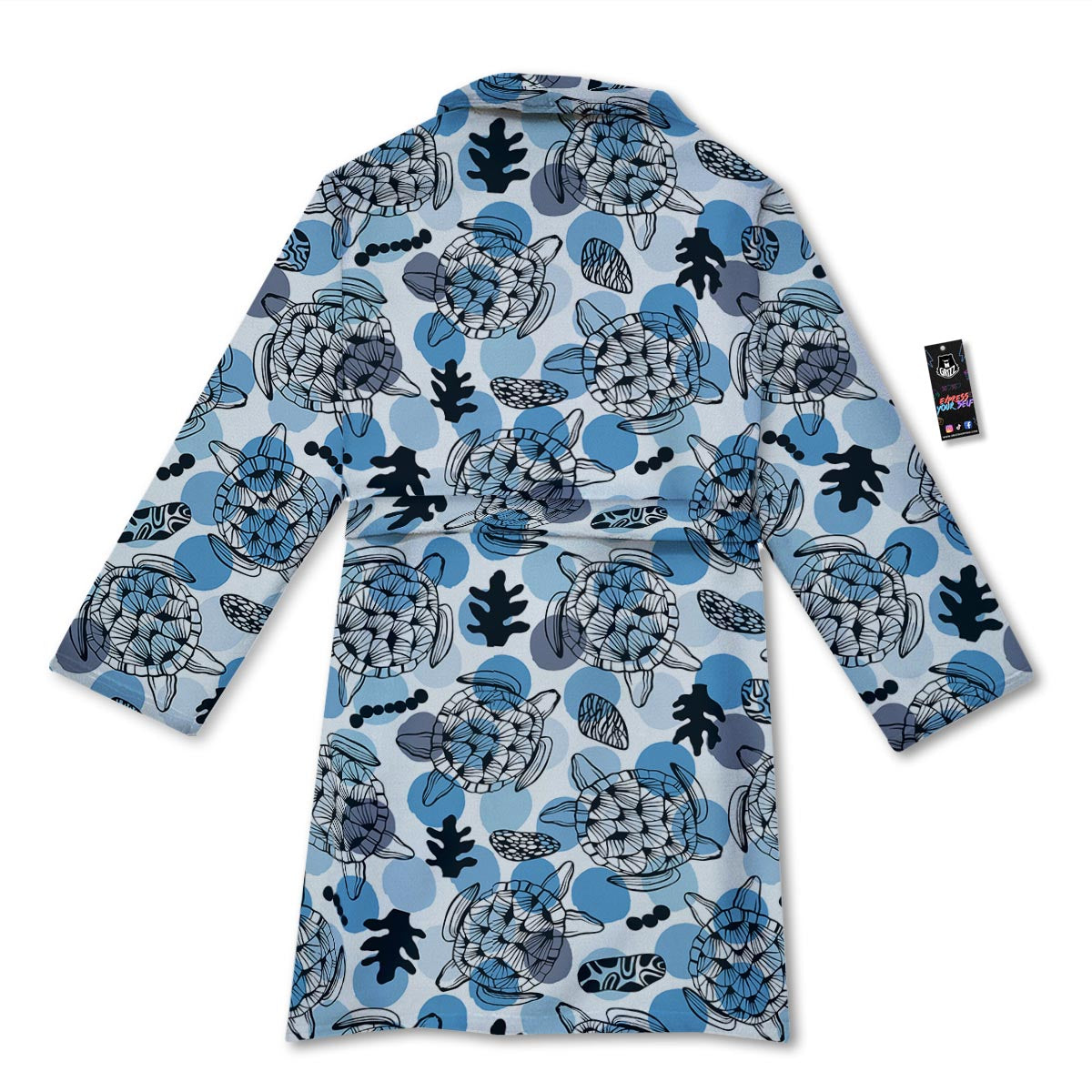 Shell Sea Turtle Print Pattern Bathrobe-grizzshop