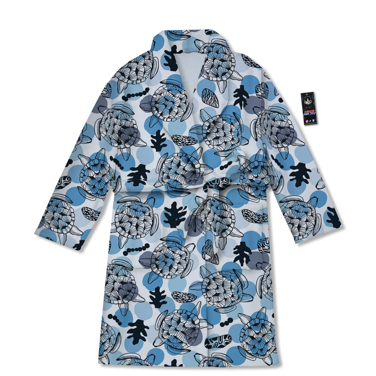 Shell Sea Turtle Print Pattern Bathrobe-grizzshop
