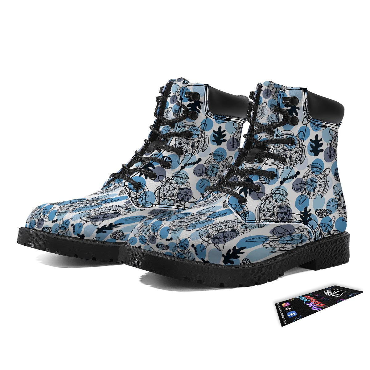 Shell Sea Turtle Print Pattern Boots-grizzshop