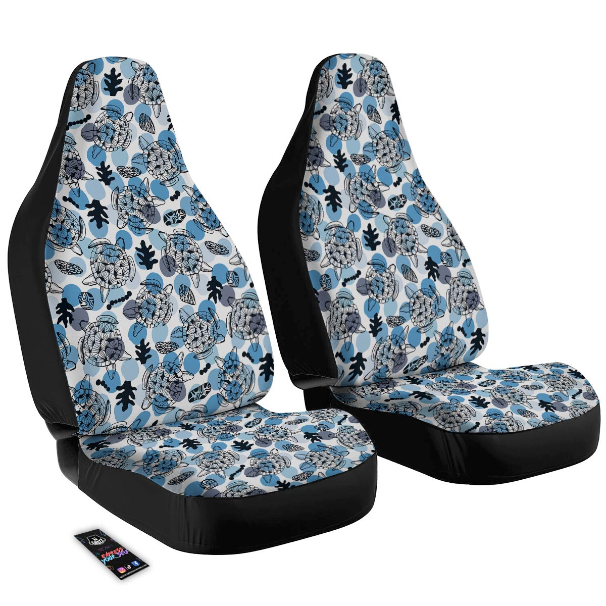 Shell Sea Turtle Print Pattern Car Seat Covers-grizzshop