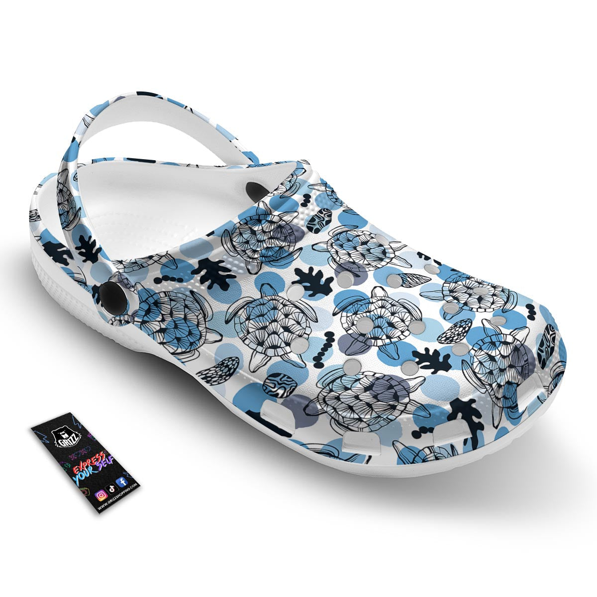 Shell Sea Turtle Print Pattern Clog-grizzshop