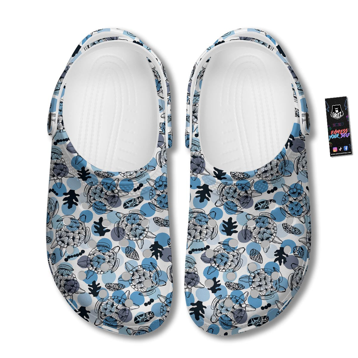 Shell Sea Turtle Print Pattern Clog-grizzshop
