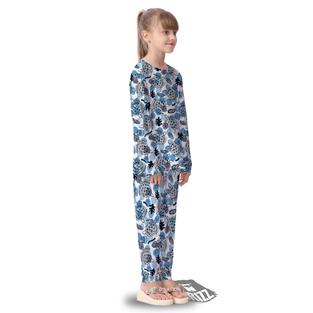 Shell Sea Turtle Print Pattern Kid's Pajamas-grizzshop