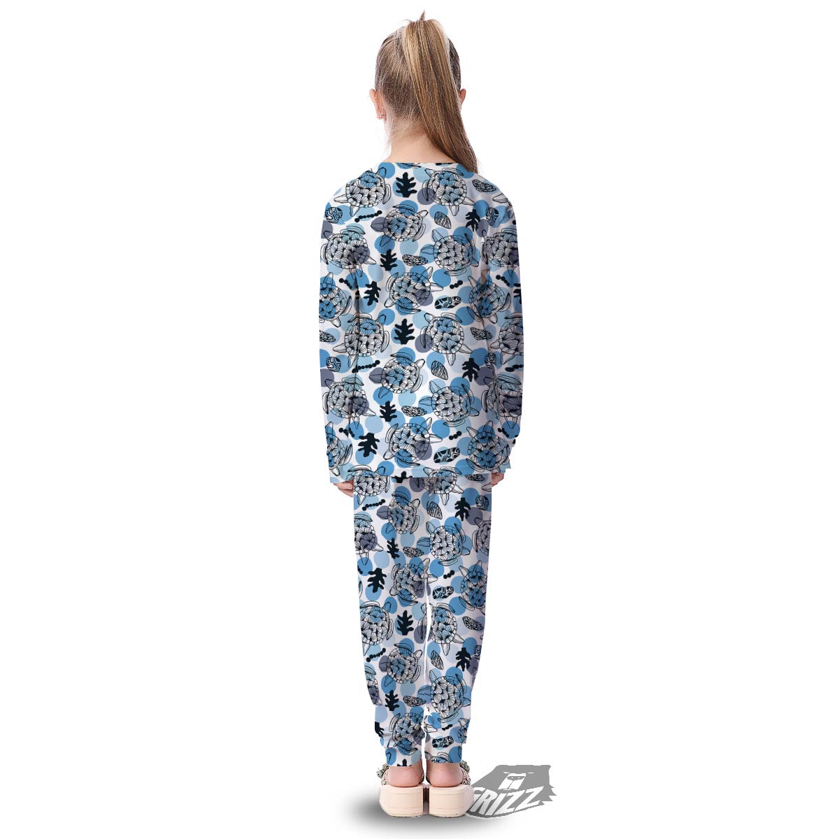 Shell Sea Turtle Print Pattern Kid's Pajamas-grizzshop