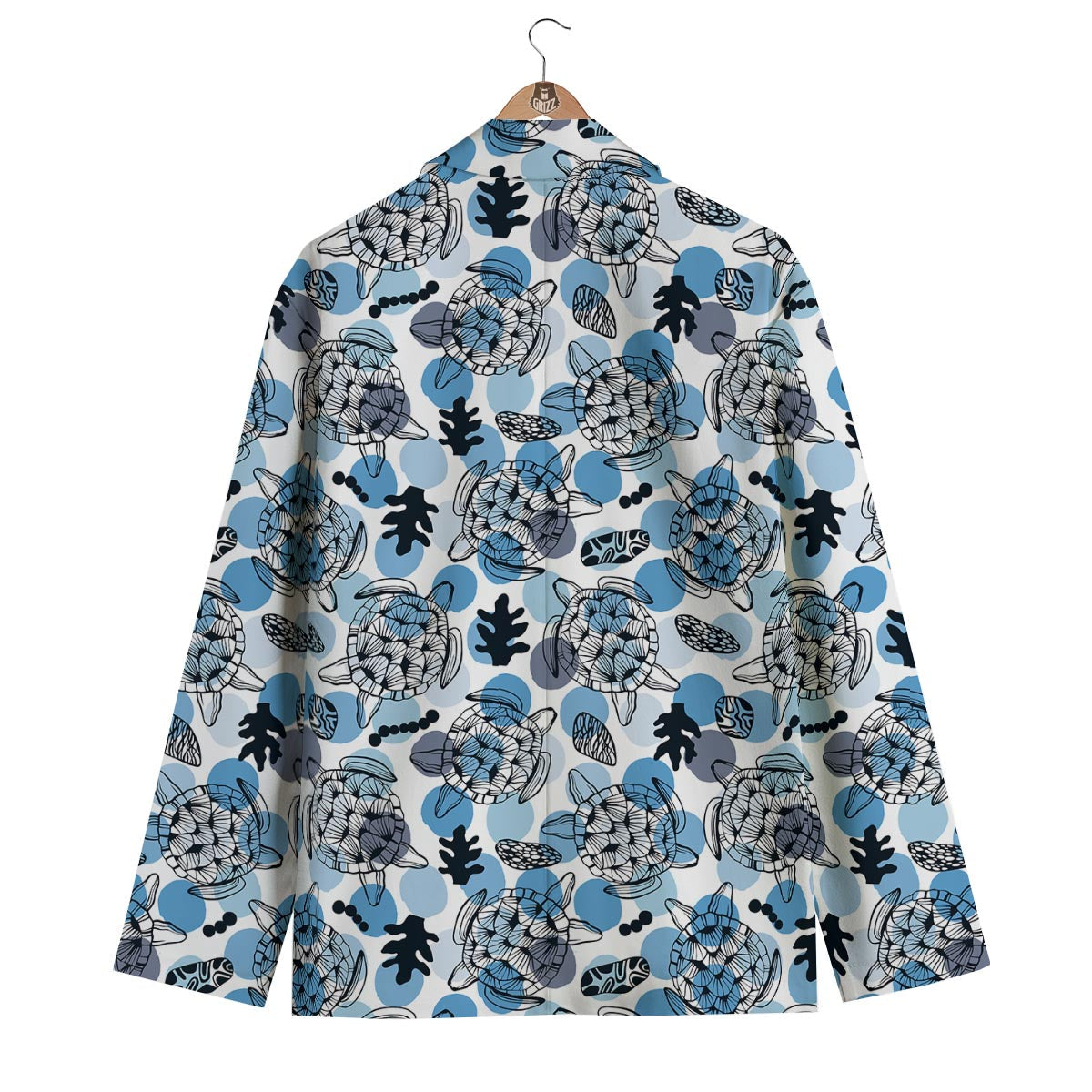 Shell Sea Turtle Print Pattern Men's Blazer-grizzshop
