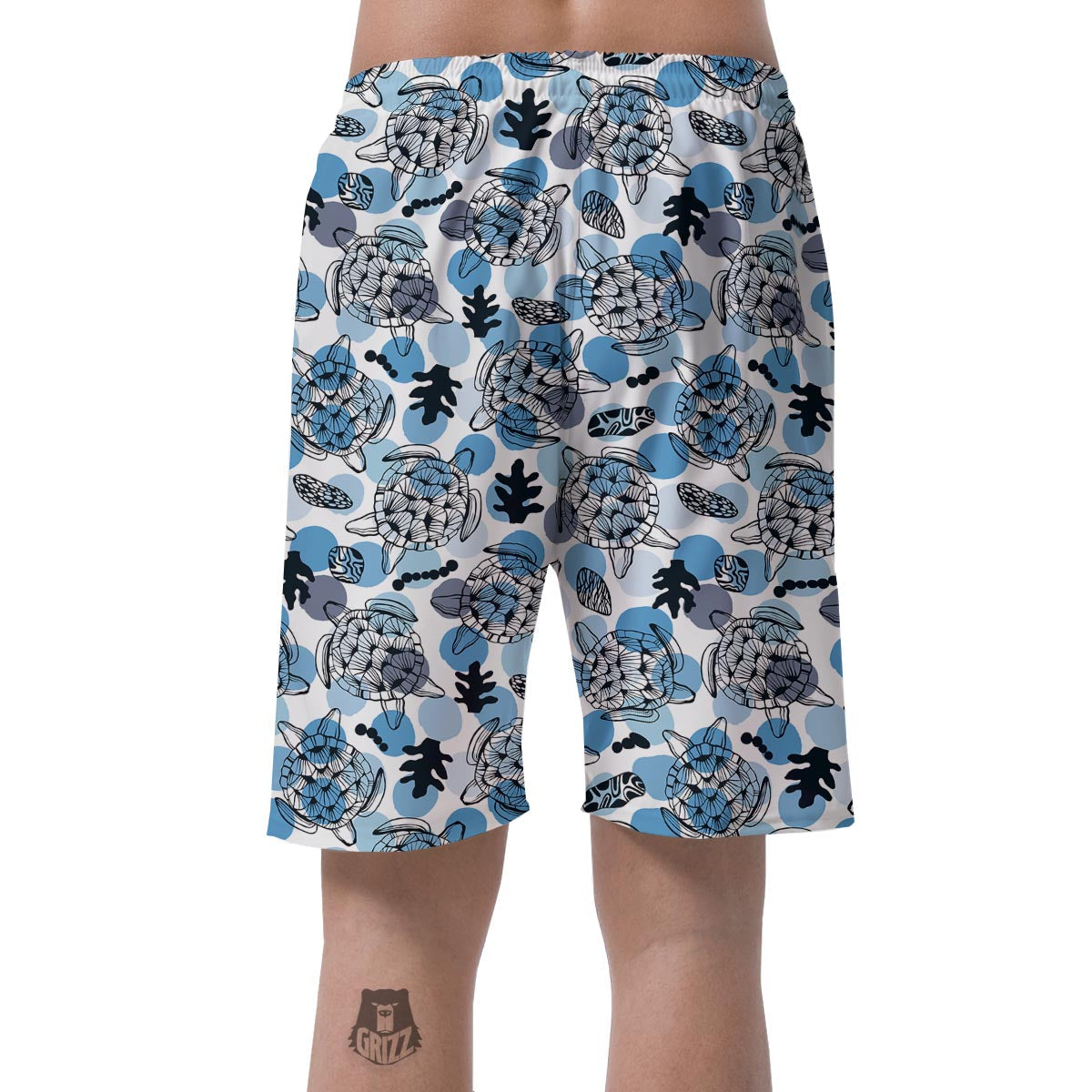 Shell Sea Turtle Print Pattern Men's Shorts-grizzshop