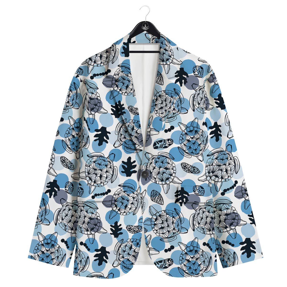 Shell Sea Turtle Print Pattern Men's Sport Coat-grizzshop