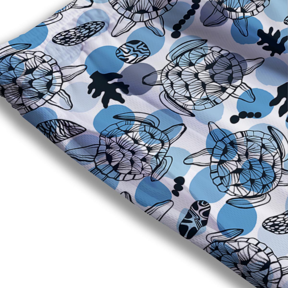 Shell Sea Turtle Print Pattern Mesh Shorts