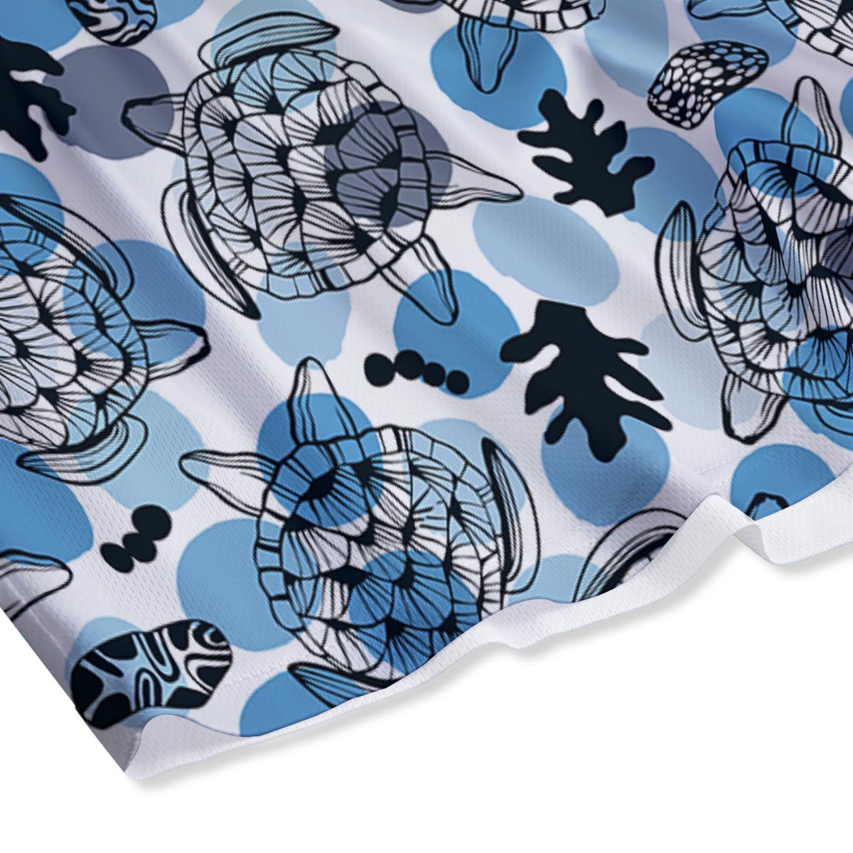 Shell Sea Turtle Print Pattern Mesh Shorts