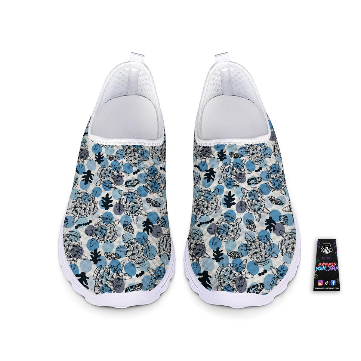 Shell Sea Turtle Print Pattern Nurse Shoes-grizzshop