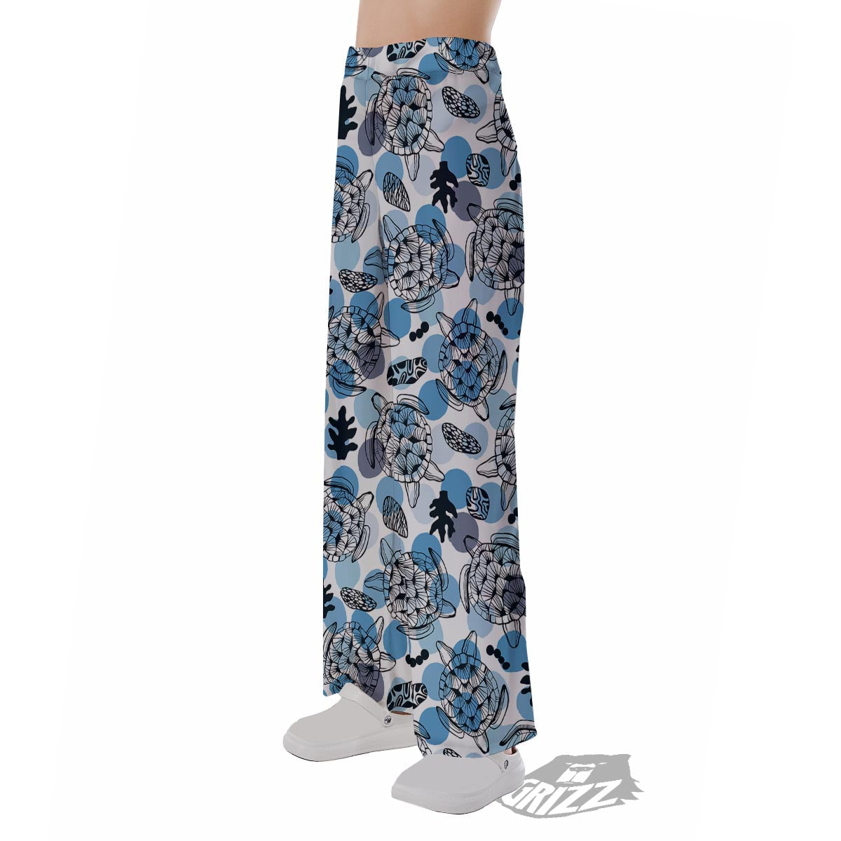 Shell Sea Turtle Print Pattern Pajama Pants-grizzshop