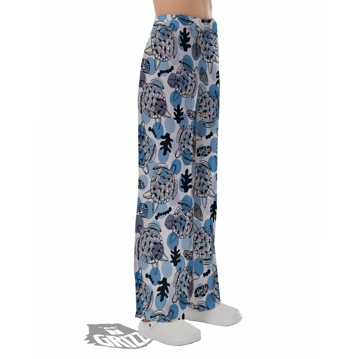 Shell Sea Turtle Print Pattern Pajama Pants-grizzshop