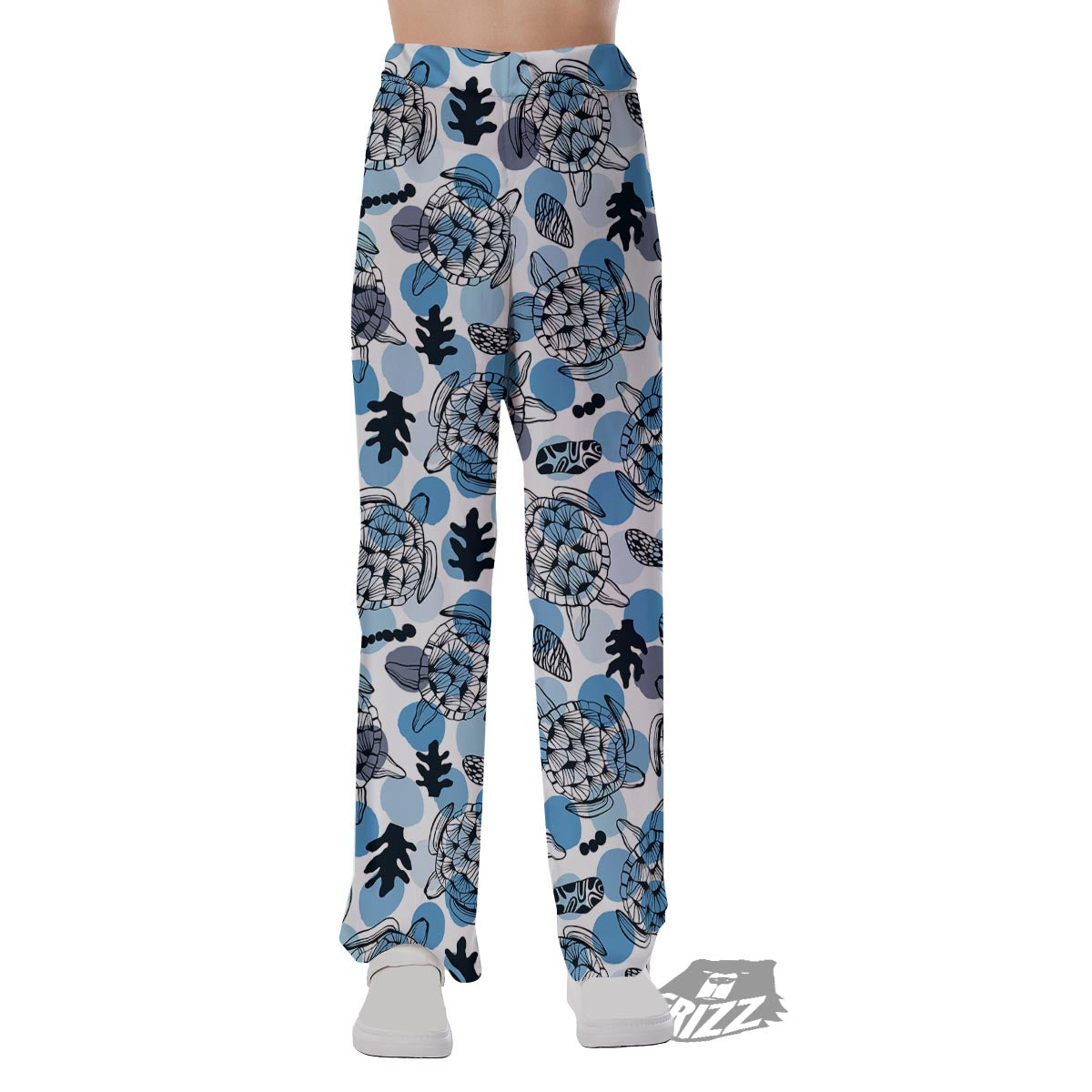 Shell Sea Turtle Print Pattern Pajama Pants-grizzshop