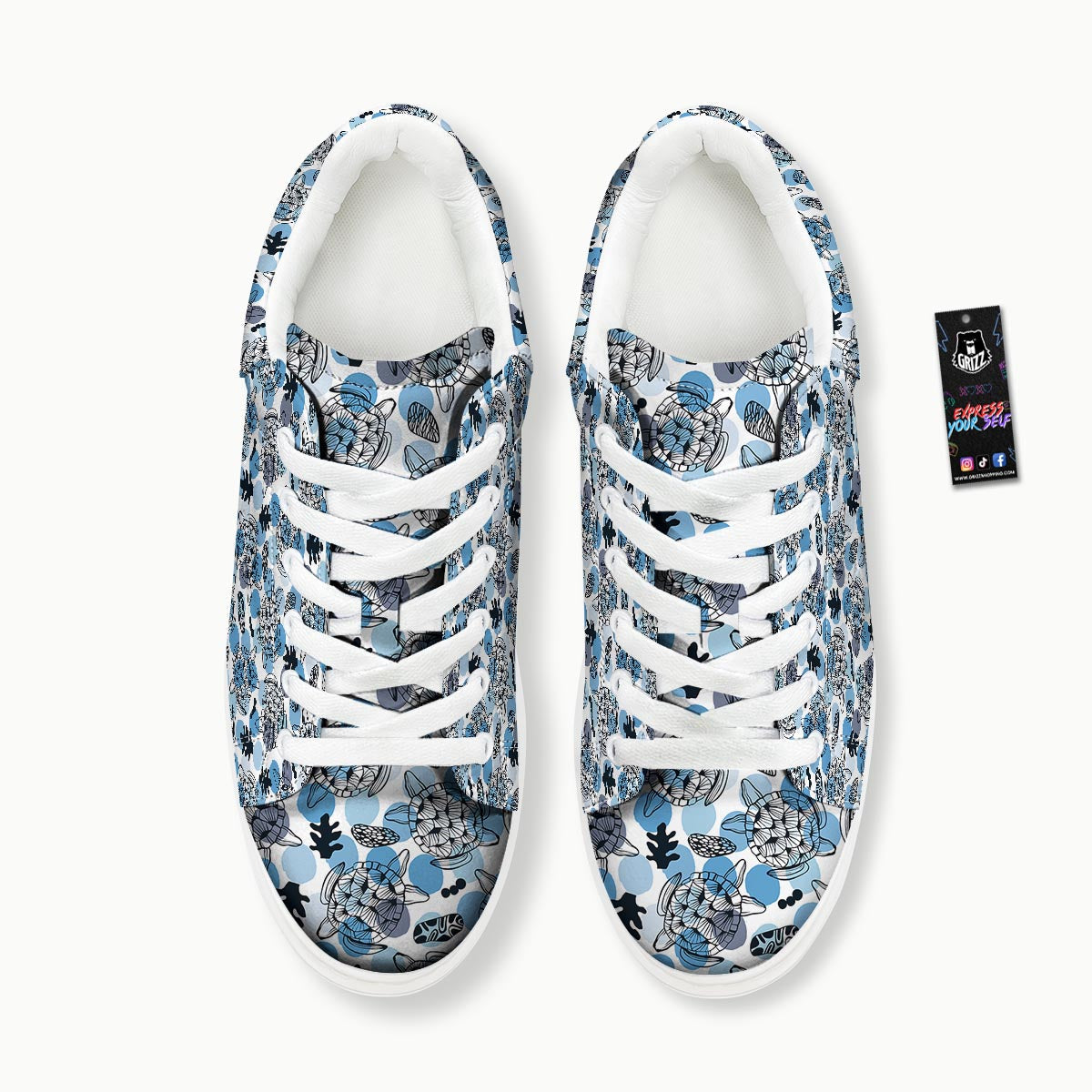 Shell Sea Turtle Print Pattern Platform Shoes-grizzshop