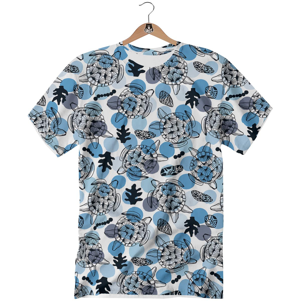 Shell Sea Turtle Print Pattern T-Shirt-grizzshop
