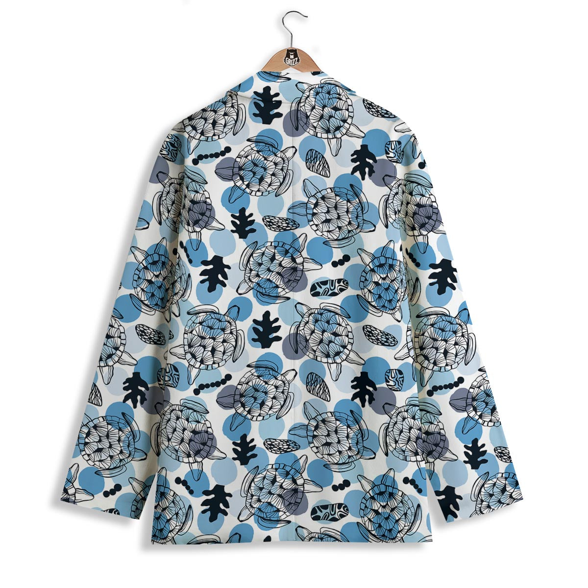 Shell Sea Turtle Print Pattern Women's Blazer-grizzshop