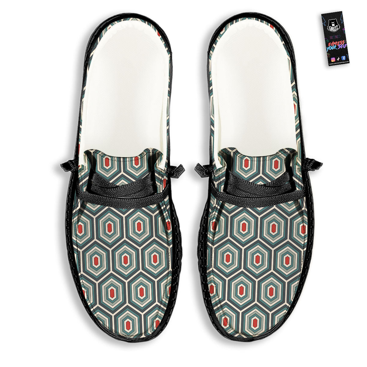 Shell Turtle Print Pattern Black Loafers-grizzshop