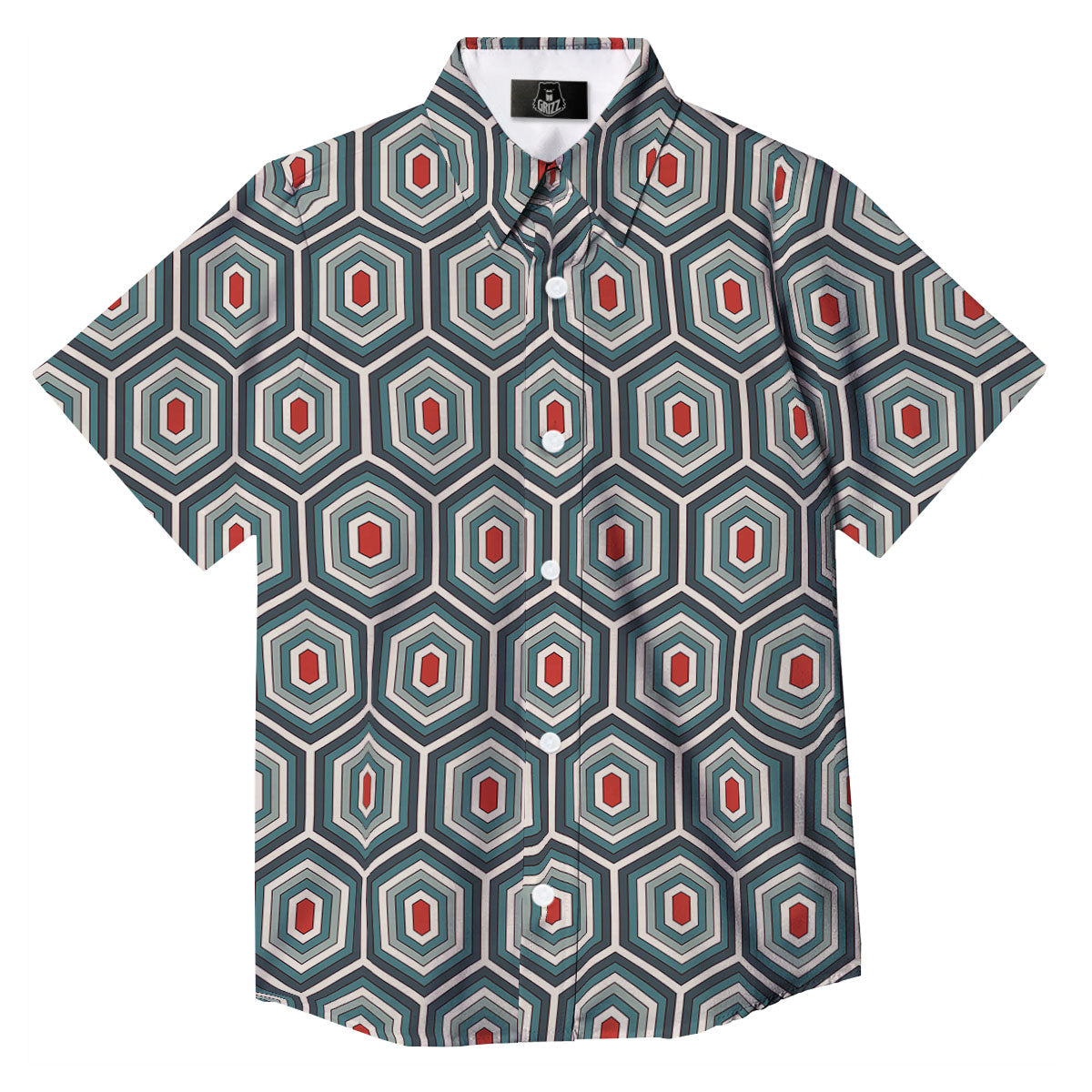 Shell Turtle Print Pattern Button Up Shirt-grizzshop