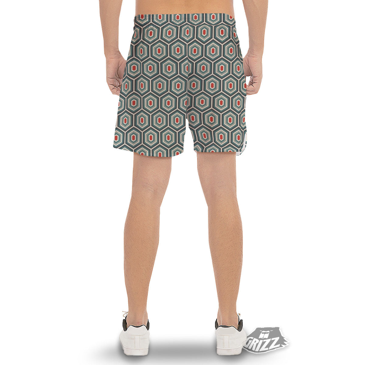 Shell Turtle Print Pattern Men's Gym Shorts-grizzshop
